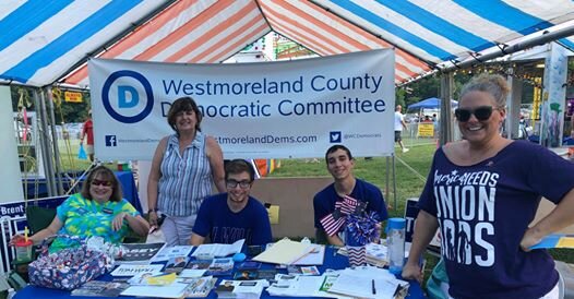 Volunteers at Westmoreland County Democratic Committee booth.